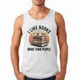 I Like Books More Than People Glasses Men Tank Top