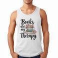 Books Are My Therapy Coffee Books Flowers Bookish Book Lover Men Tank Top