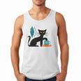 Cat Midcentury With Book And Coffee Atomic Age Mid Century Men Tank Top