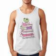 Cute Book Lover Frog Pretty Girls Read Books Kawaii Reading Men Tank Top