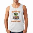 Cute Halloween Teacher Librarian Frankenstein Reading Books Men Tank Top
