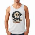 Cute Panda Reading Book Under Moon Bookworm Coffee Lover Men Tank Top
