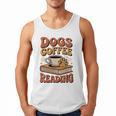 Dogs Coffee Reading Book Lover Men Tank Top