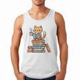 Kawaii Cat Coffee Books Teacher Men Women Girls Kids Men Tank Top