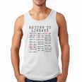 Library Card Due Date Stamp Book Lover Reading Vintage Read Men Tank Top