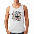 Life Is Better With Cats And Books Men Tank Top