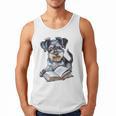 Nerdy Schnauzer Dog Book Lover Glasses Cute Pet For Men Women Kids Men Tank Top