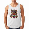 Owl With Glasses And Book Reading Men Tank Top