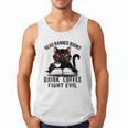 Read Banned Books Drink Coffee Fight Evil Retro Cat Men Tank Top
