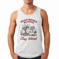 Read Books Be Kind Stay Weird Bookish Cowboy Reading Raccoon Men Tank Top
