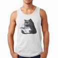 Reading Cat Cat Book Lover Men Tank Top