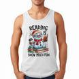 Reading Is Snow Much Fun Christmas Bookworm Snowman Reading Men Tank Top