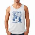 Sarcastic Anti Social Book Club Cat Skull Book Lover Men Tank Top