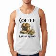 Sleeping Cat And Books With Coffee Lover Men Tank Top