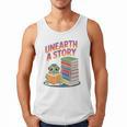 Unearth A Story Cute Turtle Reading Books Librarian Men Tank Top