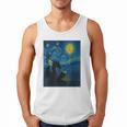Van Gogh Starry Night Fantasy Reader Dragon Reading Book Men Tank Top