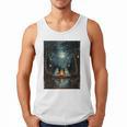 Vintage Ghost Book Reading Camping Gothic Halloween Teachers Men Tank Top
