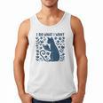 I Do What I Want Cat Reading Book Boho Flowers Vintage Men Tank Top