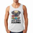 Wild About Reading Book Lover Pug Dog Men Tank Top