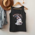 Boo Ghost Books Coquette Bow Halloween Women School Teacher Men Tank Top