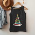Book Christmas Tree Xmas Lights Book Lover Teacher Librarian Men Tank Top