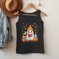 Cute Beanie Ghost Bookworm Cozy Book Reading Halloween Men Tank Top