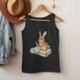 Cute Bunny Reading Book Glasses Bookworm Men Tank Top