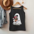 Cute Ghost Holding Books Bookish Christmas Men Tank Top