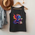 Dragon Reading a Book Bookworm Book Lover Men Tank Top