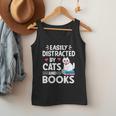 Easily Distracted By Cats And Books Cute Cat And Book Lovers Men Tank Top