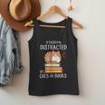 Easily Distracted By Cats And Books Reading Lover Bookish Men Tank Top