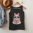 Ghost Reading Book Halloween Cat Lover Men Tank Top