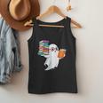 Ghost Reading Books Halloween Library Men Tank Top