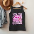 Library Book Fair Queen Vibe Groovy Tie Dye School Reading Men Tank Top