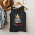 Merry Bookmas Book Christmas Tree Lights Xmas Men Women Kids Men Tank Top
