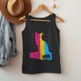 Pansexual Pride Celestial Cat Sitting Book LGBTQ Pan Colors Men Women Men Tank Top