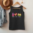 Peace Love Books Reader Librarian Library Book Men Tank Top