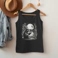 Rabbit Reading Book Full Moon Lake Scenery Men Tank Top