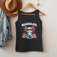 Readsolotl Pink Kawaii Axolotl Read Book Lover Reading Men Tank Top