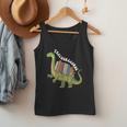 Teachersaurus Dinosaur Teachers Dino Reading Book Librarian Men Tank Top