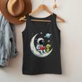 UFO Alien Astronaut Reading Book In Space Men Tank Top