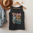Women's Drink Tea Read Books Nerd Book Reader Book Reading Lover Men Tank Top
