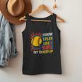 Women's Girls Softball Play Like A Girl Comic Book Pop Art Men Tank Top