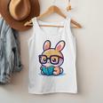 Adorable Book Lover Rabbit With Reading Glasses Cute Premium Men Tank Top