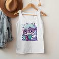 Adorable Book Lover Yeti With Reading Glasses Cute Men Tank Top