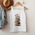 Book Stack With Flowers Reading Lover Bookish Men Tank Top