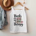 Books Are My Therapy Coffee Books Flowers Bookish Book Lover Men Tank Top