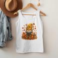 Cute Autumn Gnome Reading Pumpkin Book Lover Men Tank Top