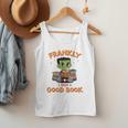 Cute Halloween Teacher Librarian Frankenstein Reading Books Men Tank Top