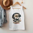 Cute Panda Reading Book Under Moon Bookworm Coffee Lover Men Tank Top